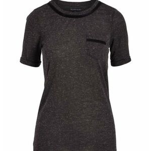 Elliot and vine black velvet trim crewneck tee